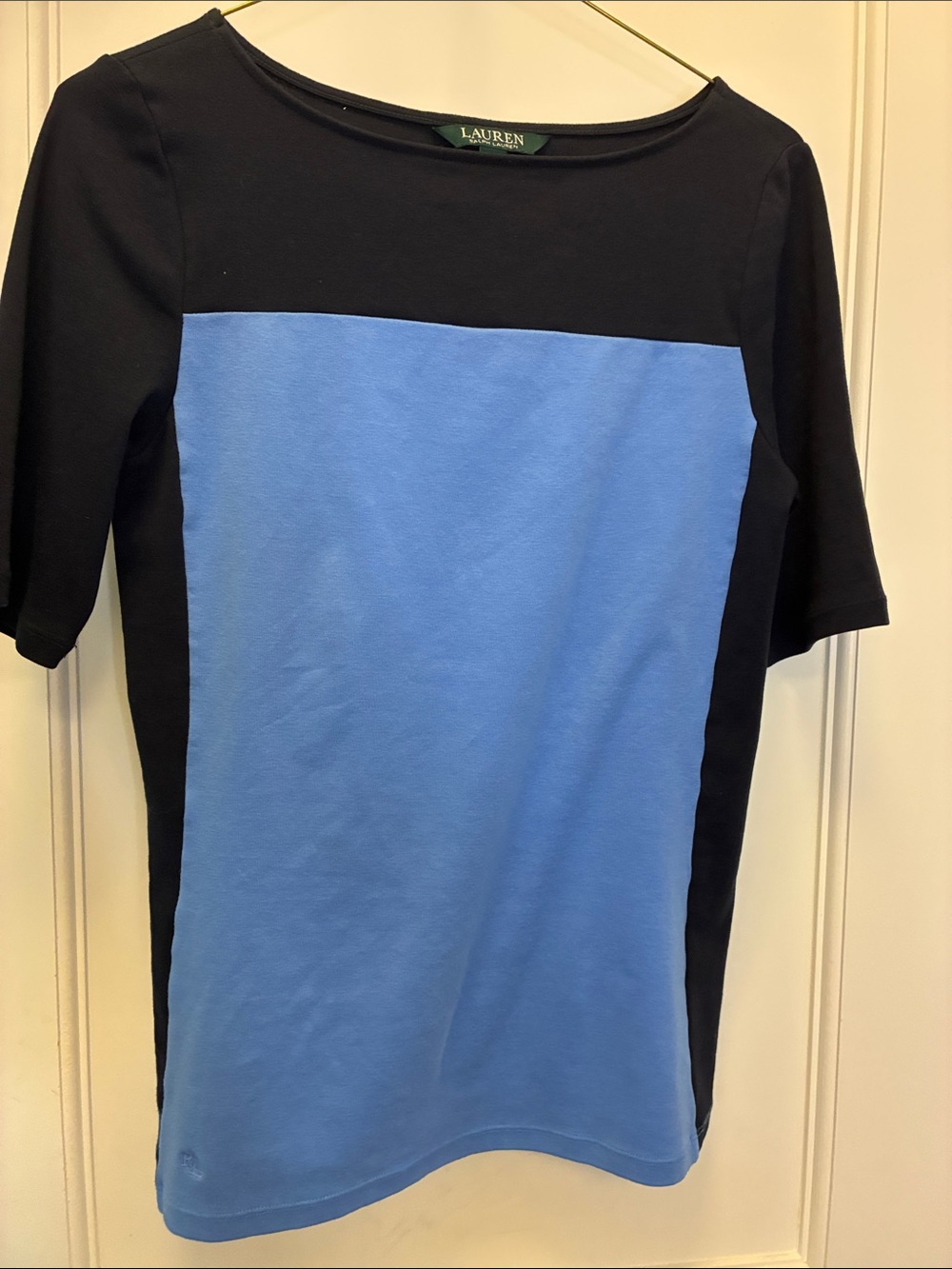 Lauren Ralph Lauren Colorblock Short Sleeve Top M ⭐️TSTOP8